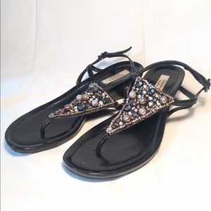 SimplyVera Vera Wang Black Embellished Sandal